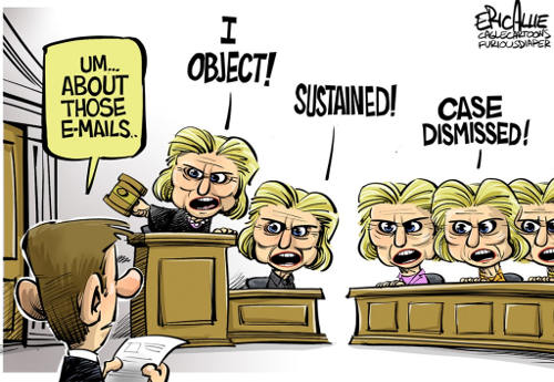 Caricatura crítica a candidata Hillary Clinton